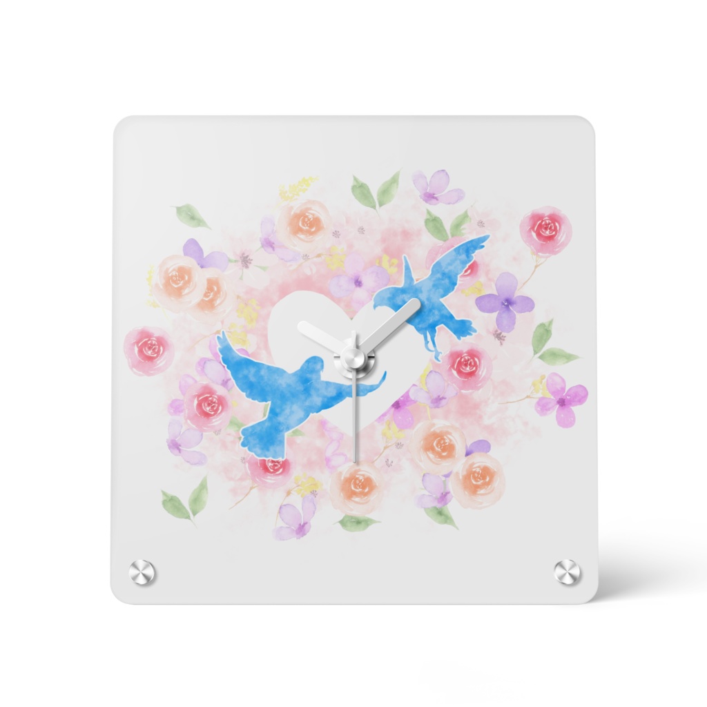 アクリル時計　Deep Love for Blue Birds｜Acrylic Clock DLBB