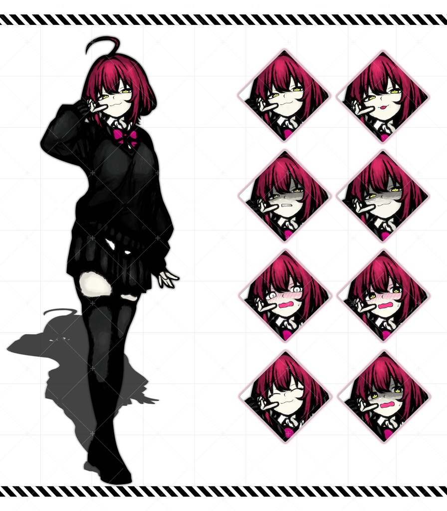 値引き中【立ち絵素材】-【女子高生 01/現代学園ミステリー風】『表情差分 有』