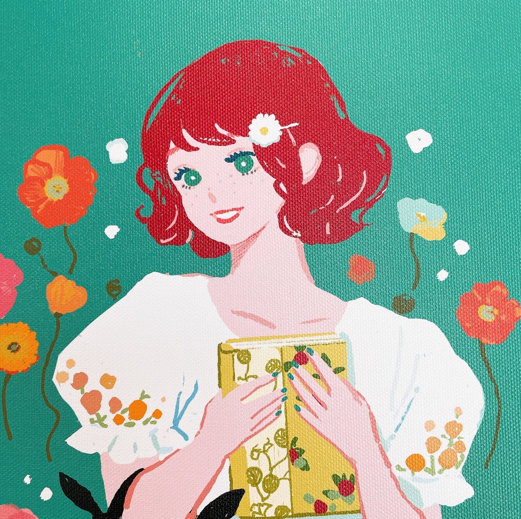 カゴバックの女の子