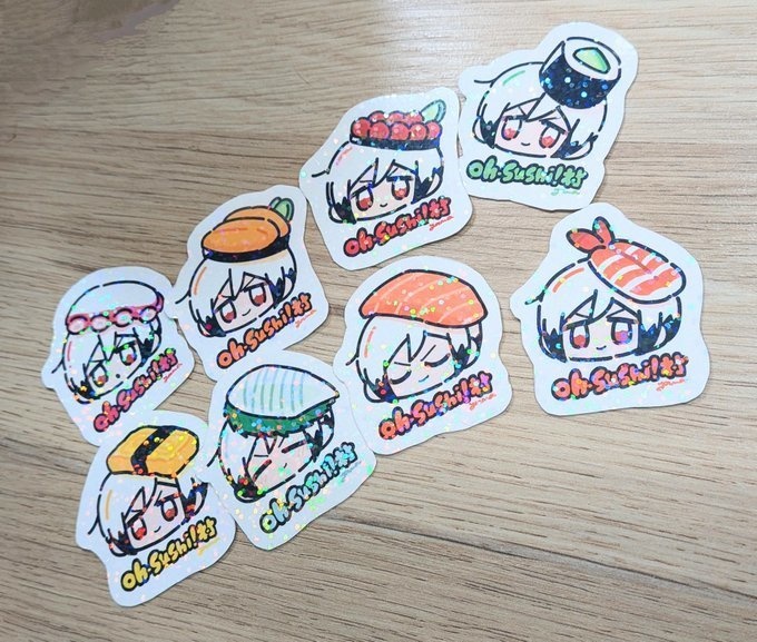 おすし村さんキラキラシール2枚セット