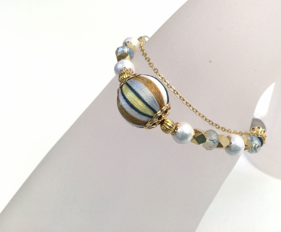 鶴丸国永イメージ巻き玉ブレスレット