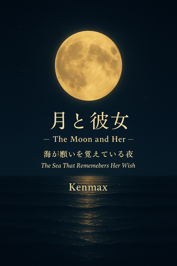 月と彼女 - The Moon and Her -|海が願いを覚えている夜【詩×AIアート】