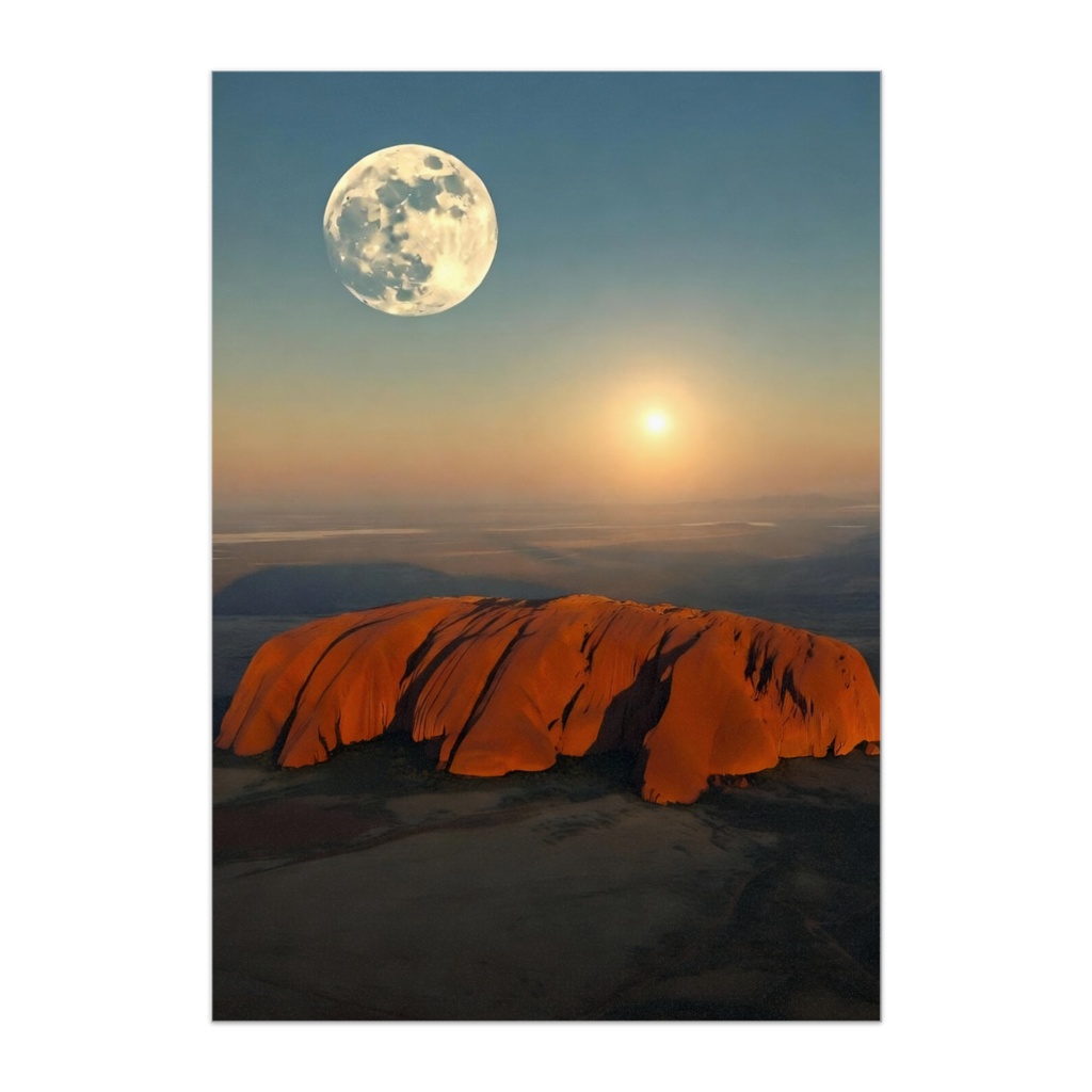 【ポスター】Twin Lights of Uluru – ウルルを照らす双つの光