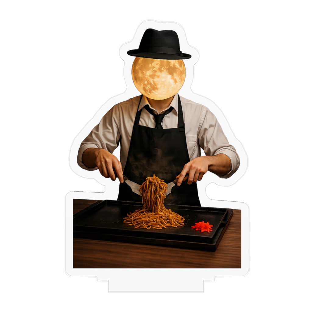 月の顔の男 アクリルフィギュア 〈焼きそばver.〉
