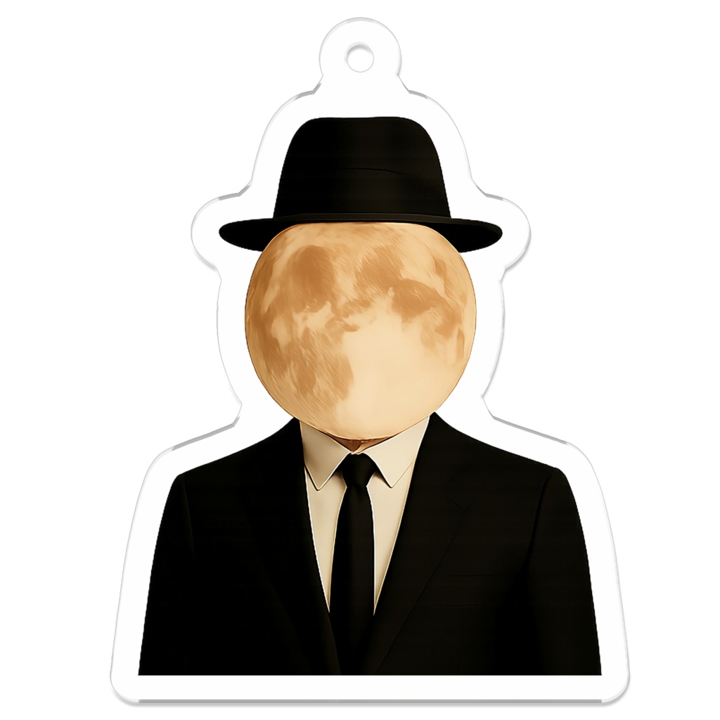 月の顔の男 アクリルキーホルダー