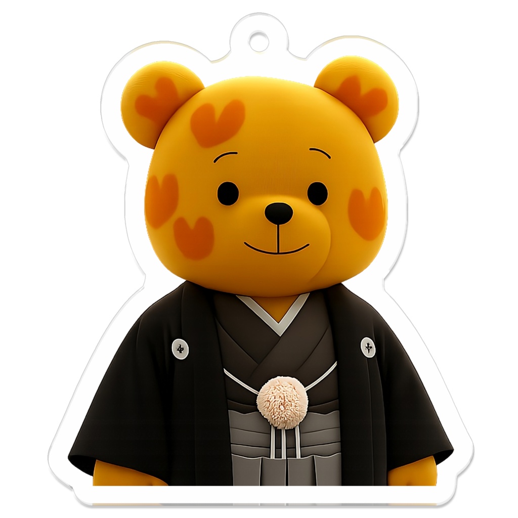 ハートベア アクリルキーホルダー（和装）