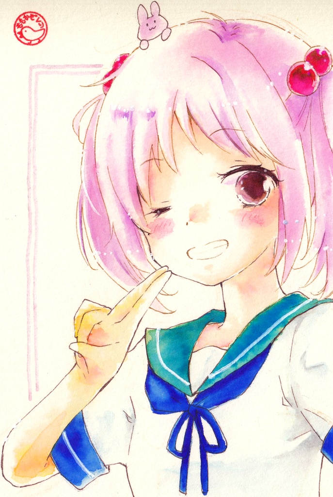 直筆イラスト原画　艦隊これくしょん【漣】