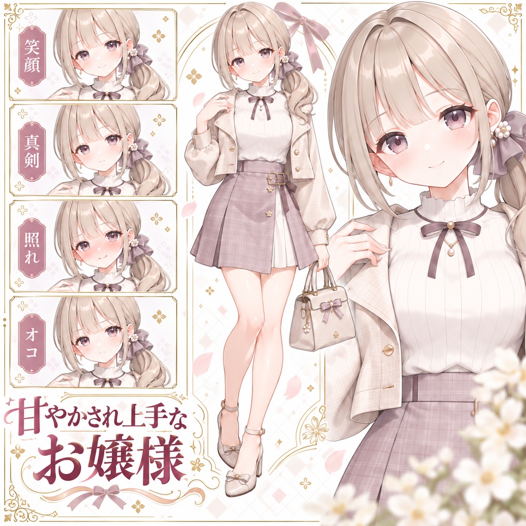 【立ち絵素材56】【無料】甘やかされ上手なお嬢様