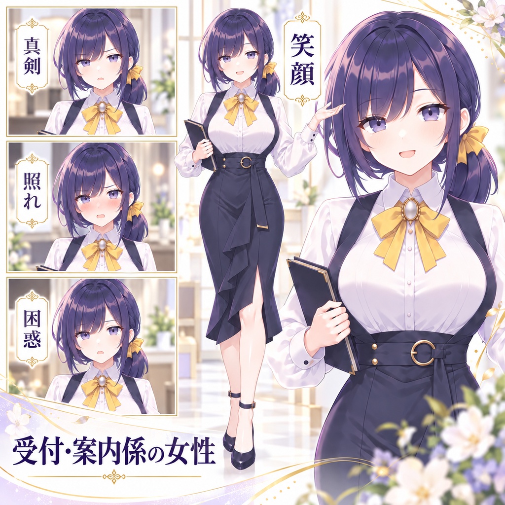 【立ち絵素材97】【無料】受付_案内係の女性