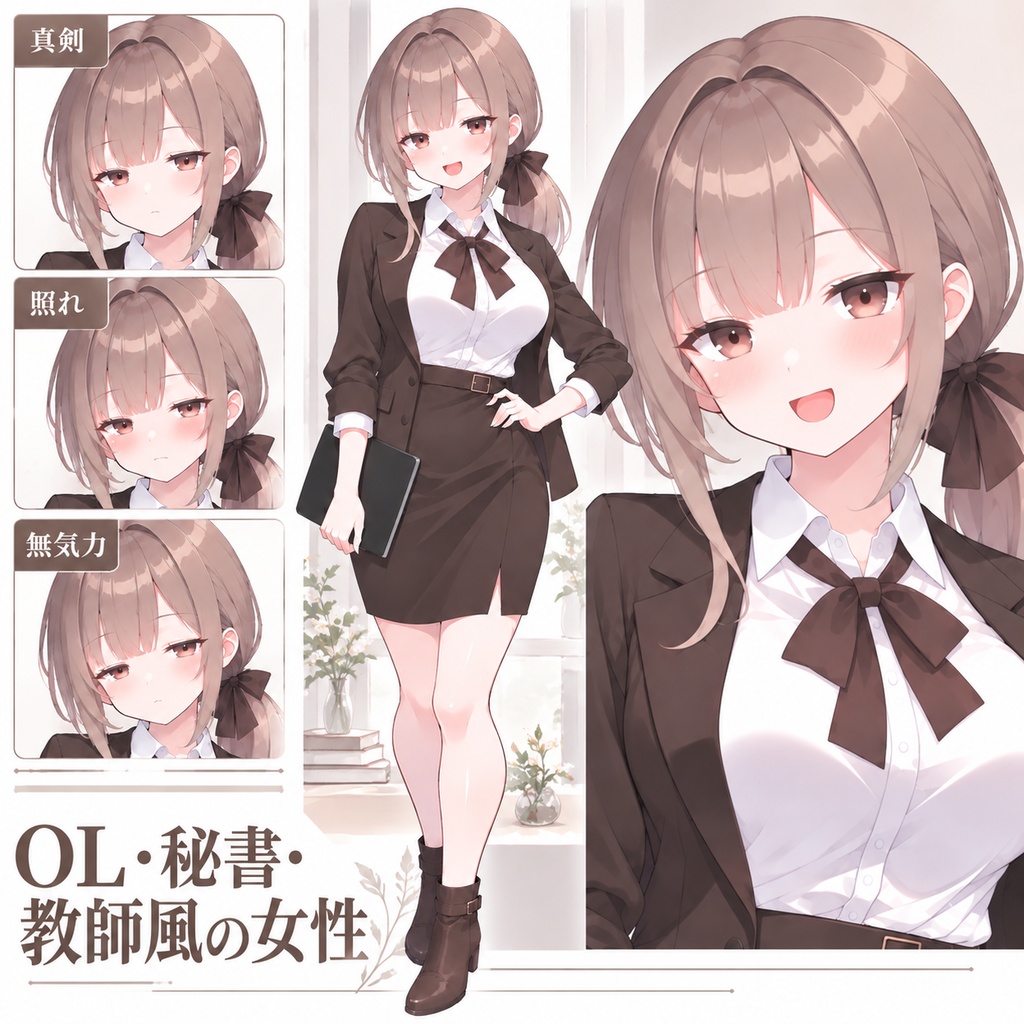 【立ち絵素材98】【無料】OL_秘書_教師風の女性