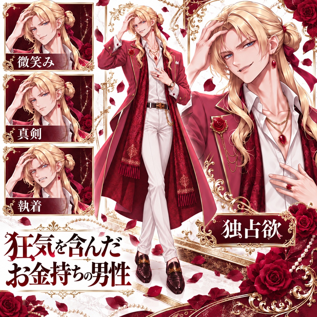 【立ち絵素材111】【無料】狂気を含んだお金持ちの男性