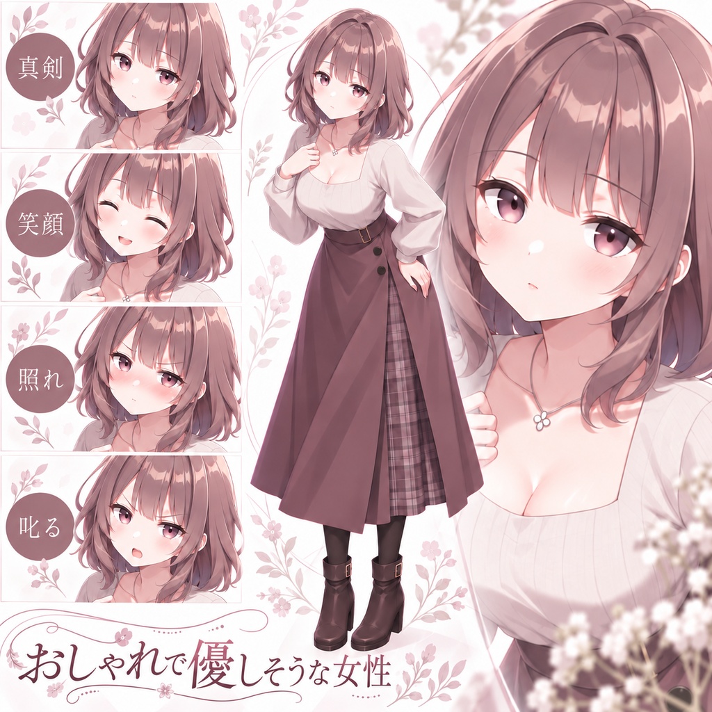 【立ち絵素材156】おしゃれで優しそうな女性