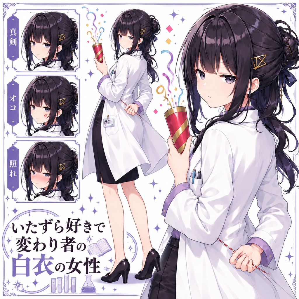 【立ち絵素材186】いたずら好きで変わり者の白衣の女性