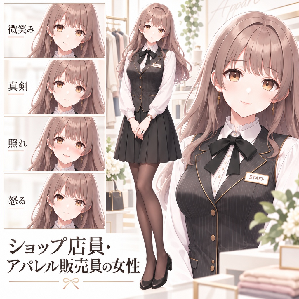 【立ち絵素材213】ショップ店員_アパレル販売員の女性