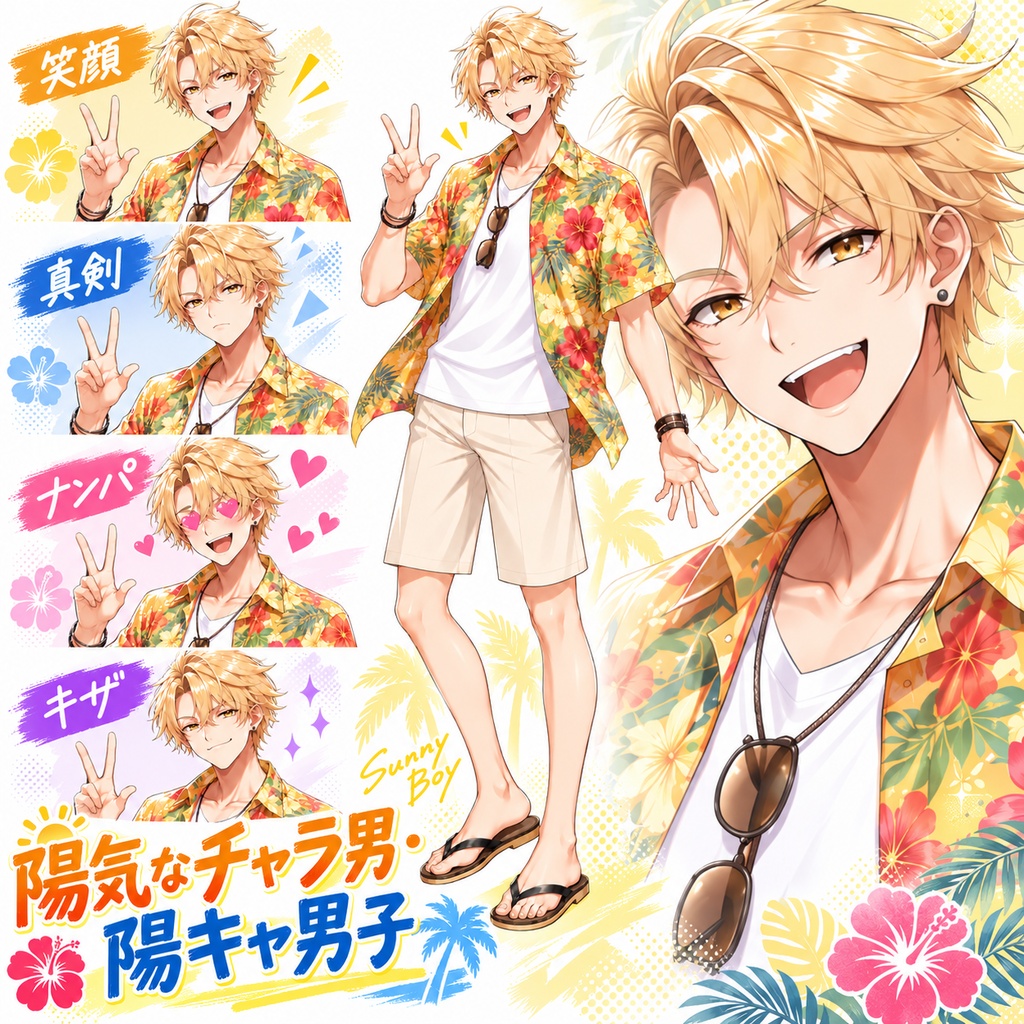 【立ち絵素材245】陽気なチャラ男・陽キャ男子