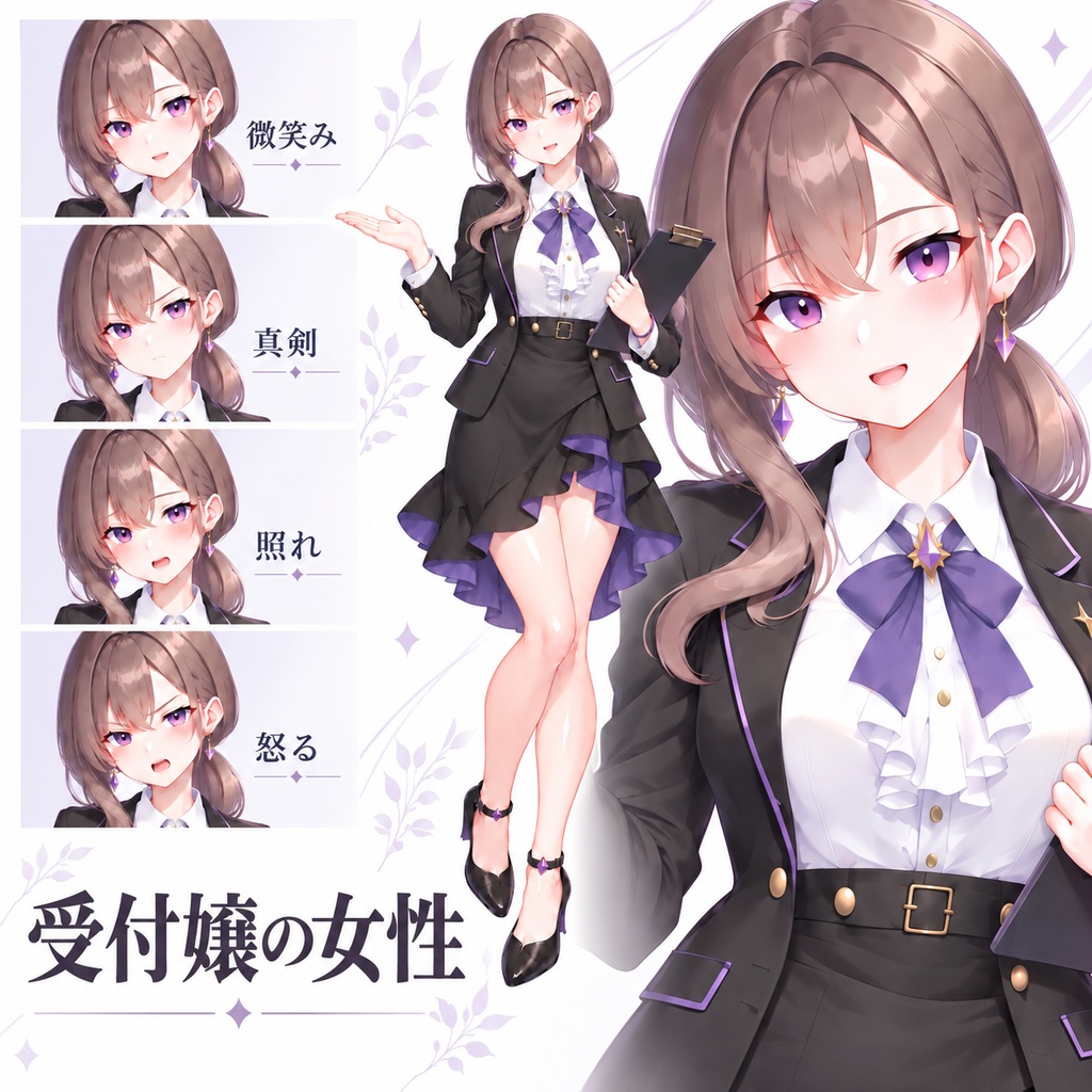 【立ち絵素材258】【無料】受付嬢の女性