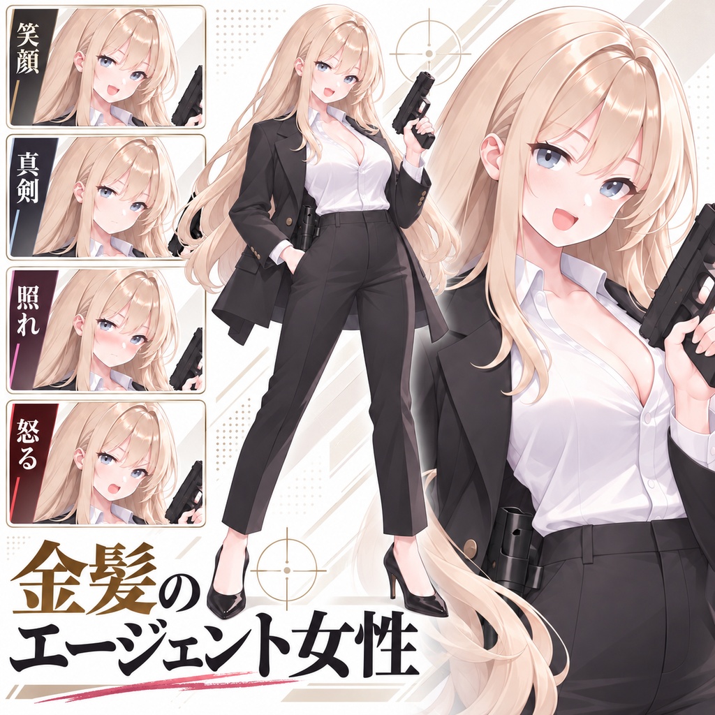 【立ち絵素材269】金髪のエージェント女性