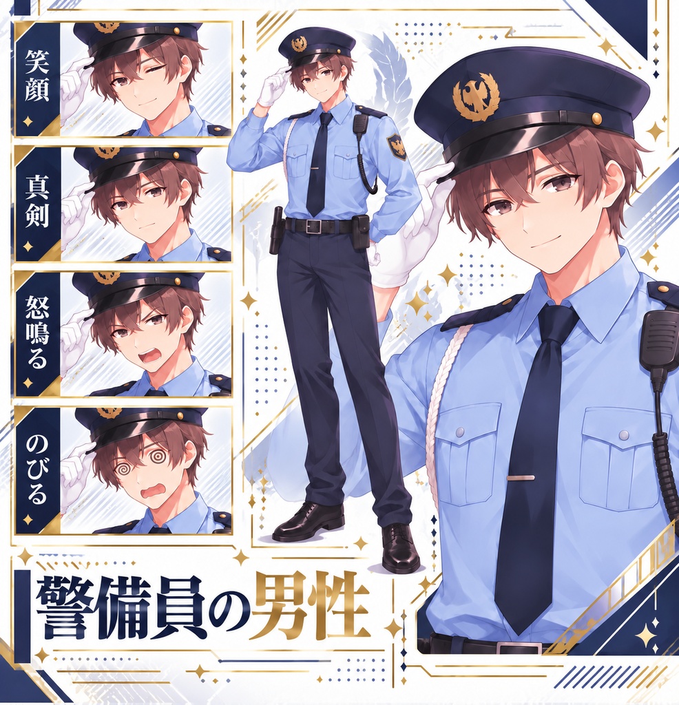 【立ち絵素材275】警備員の男性