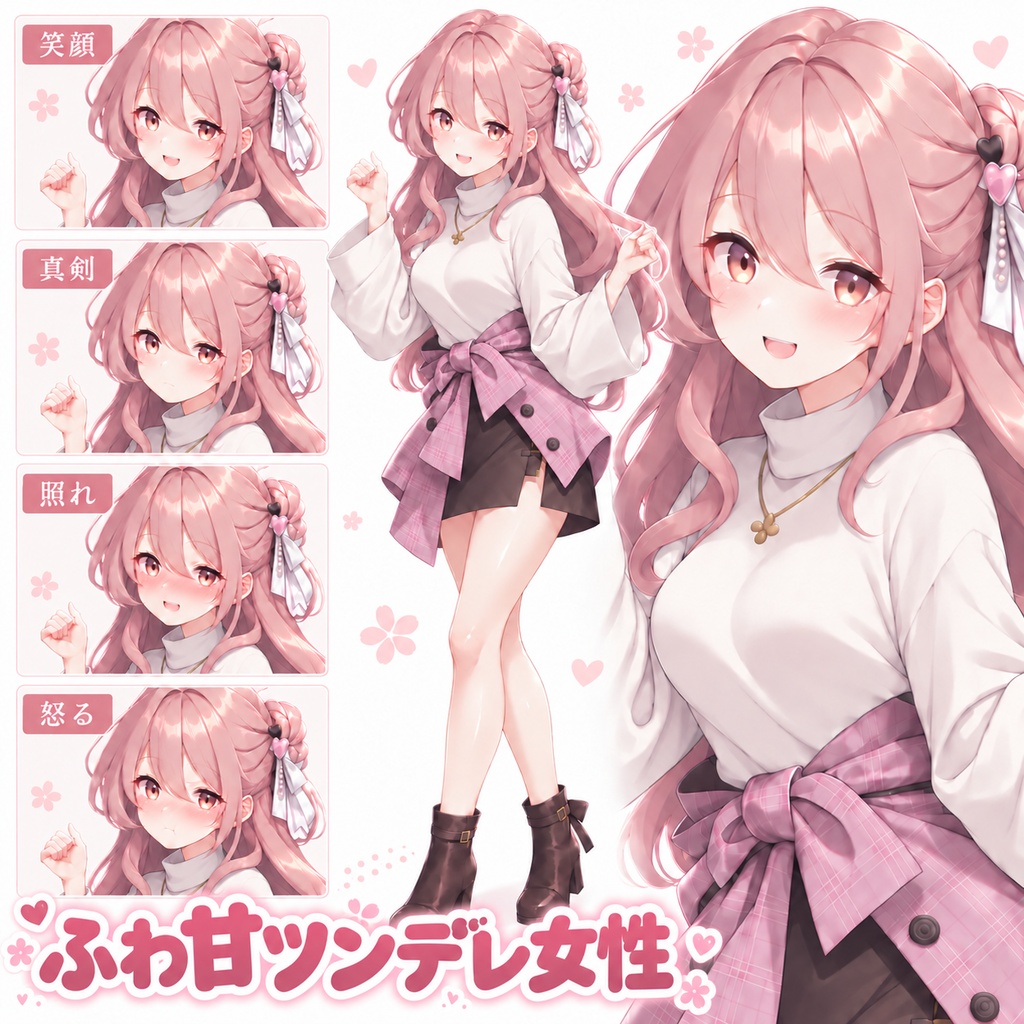 【立ち絵素材276】ふわ甘ツンデレ女性