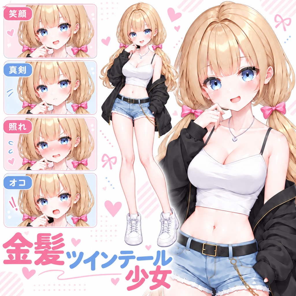【立ち絵素材283】金髪ツインテール少女