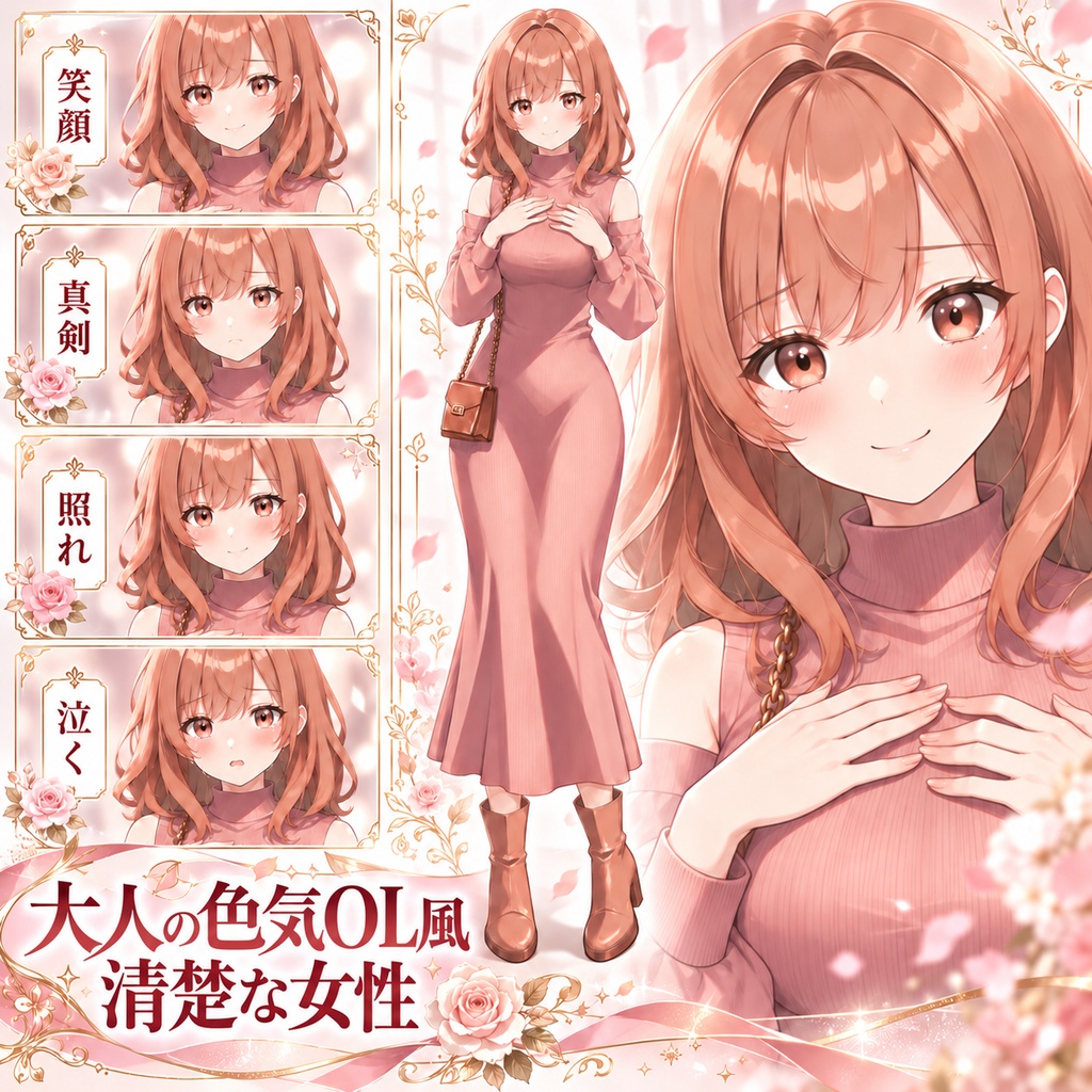 【立ち絵素材294】大人の色気OL風清楚な女性