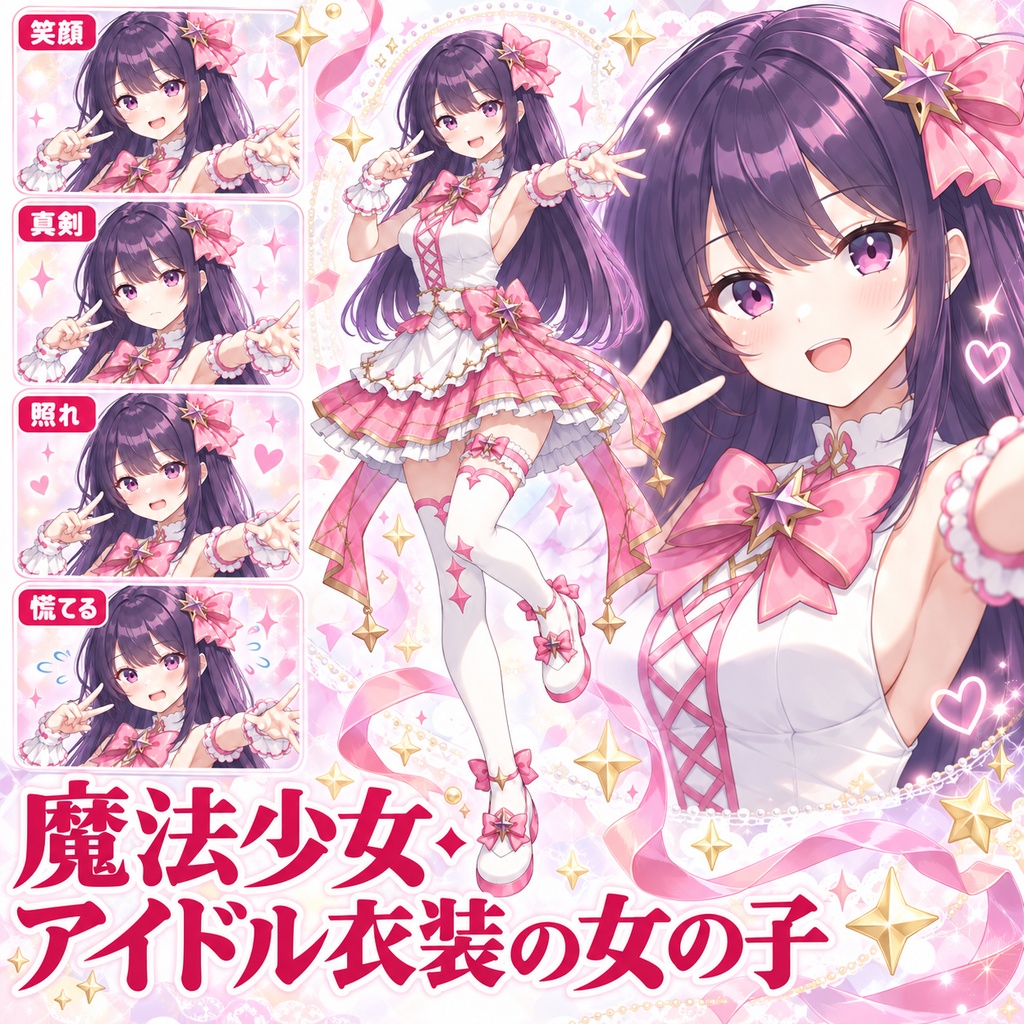 【立ち絵素材306】魔法少女・アイドル衣装の女の子