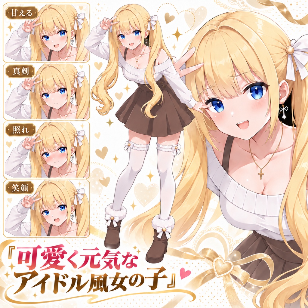 【立ち絵素材308】可愛く元気アイドル風女の子