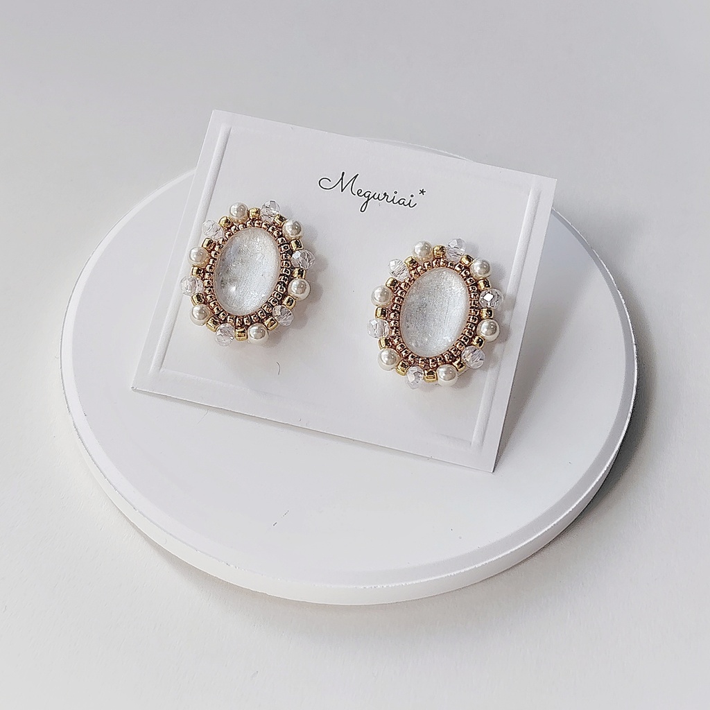 【推し活応援!】5色から選べる推し色カボションピアス/イヤリング