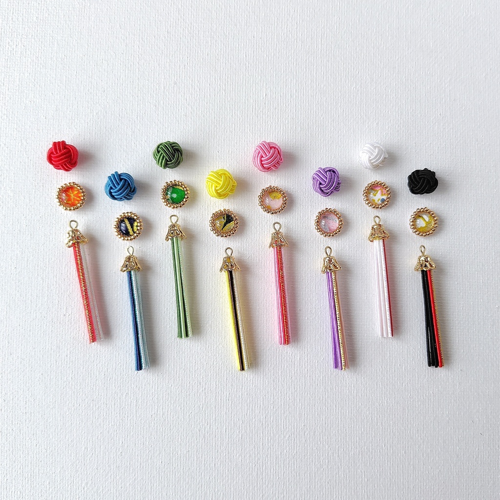 あわじ玉と和風ミニカボションのピアス/イヤリング