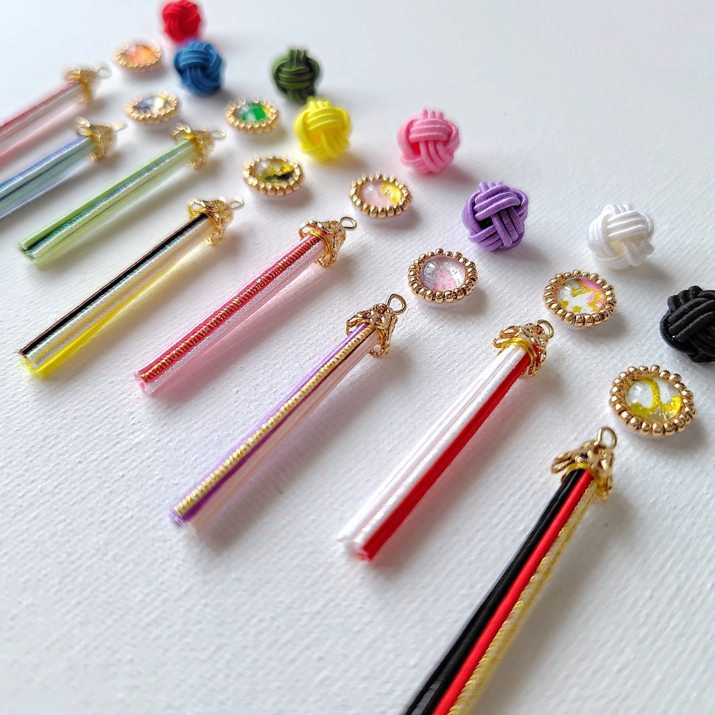 あわじ玉と和風ミニカボションのピアス/イヤリング