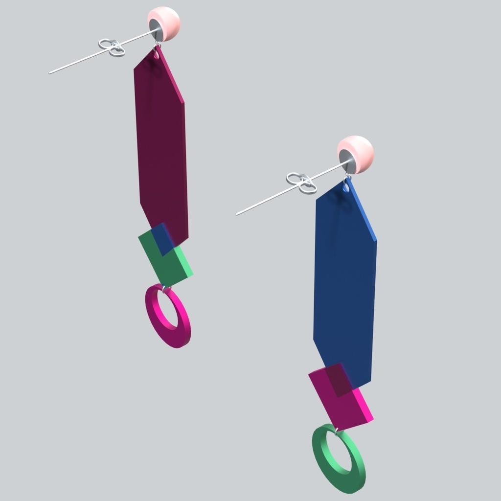 【3Dアバターアクセサリー】アシンメトリーパールピアス