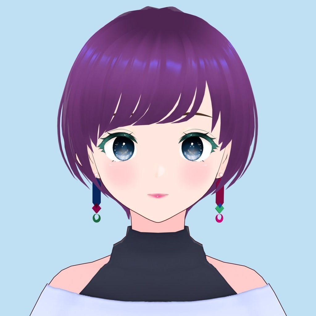 【3Dアバターアクセサリー】アシンメトリーパールピアス