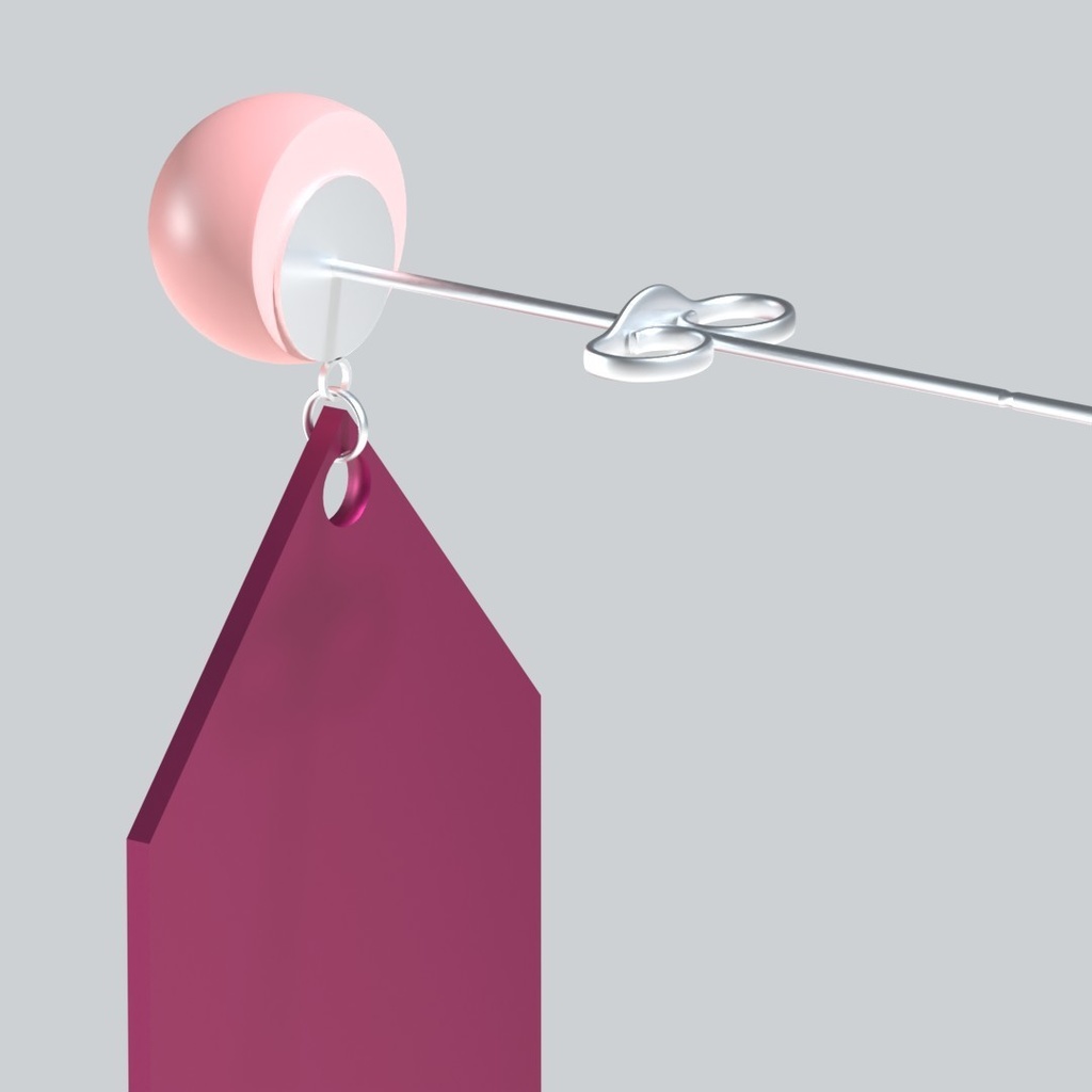 【3Dアバターアクセサリー】アシンメトリーパールピアス