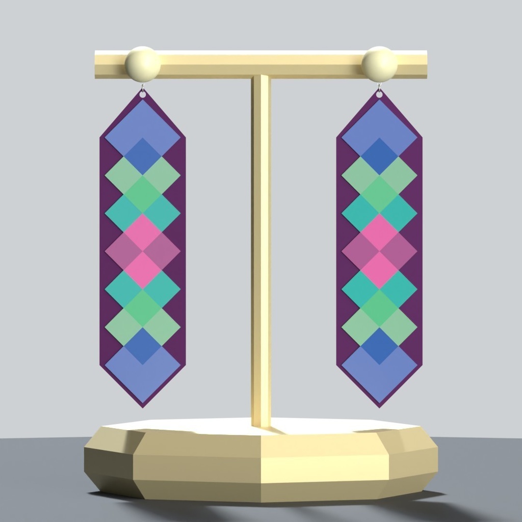 【3Dアバターアクセサリー】カラーインレイピアス