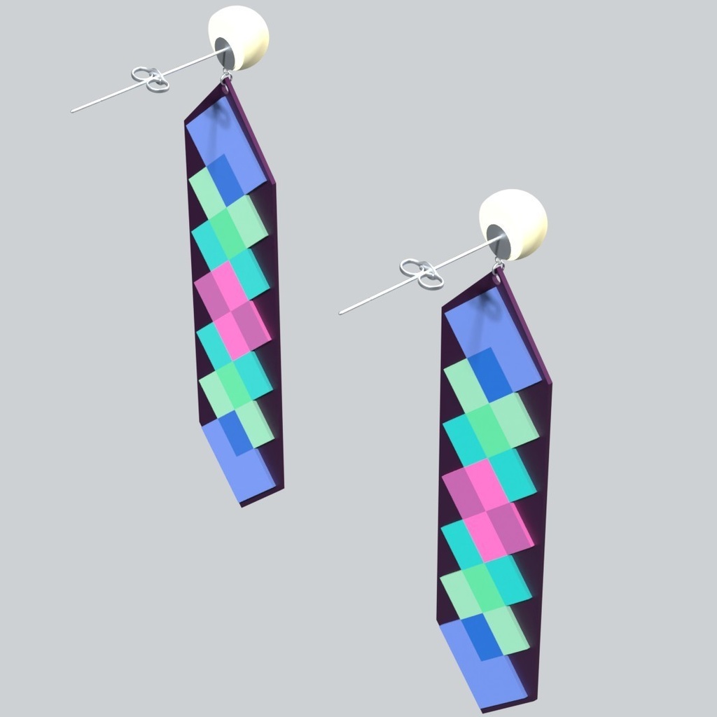 【3Dアバターアクセサリー】カラーインレイピアス