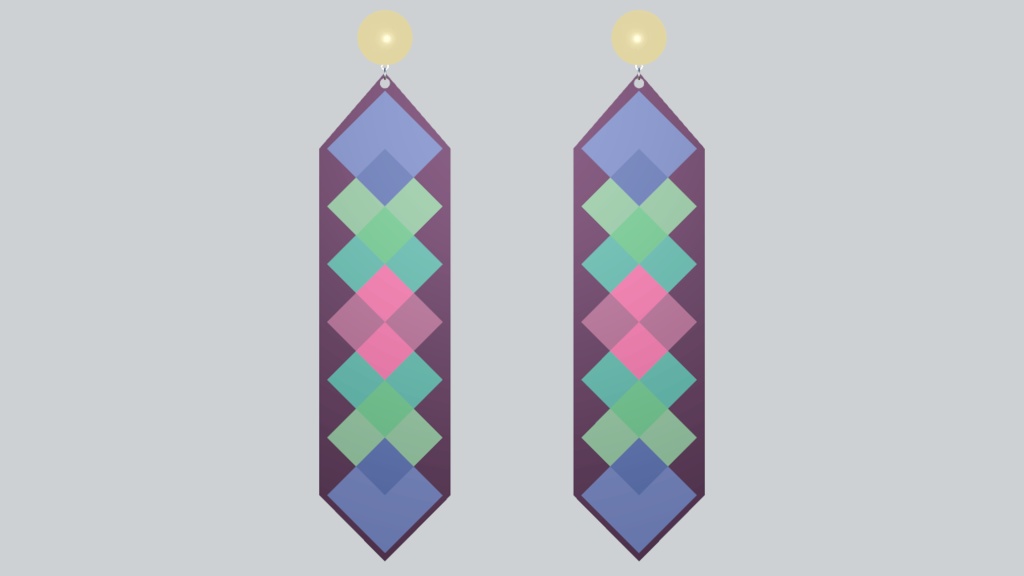 【3Dアバターアクセサリー】カラーインレイピアス