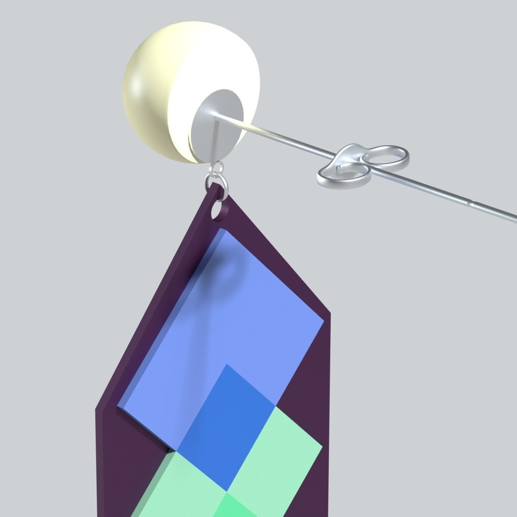 【3Dアバターアクセサリー】カラーインレイピアス