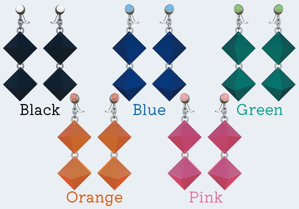 【3Dアバターアクセサリー】スパークルドロップピアス