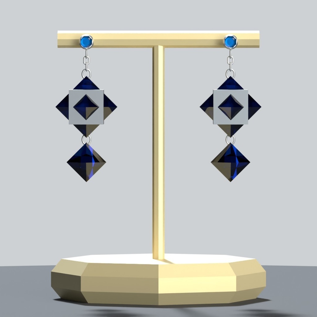 【3Dアバターアクセサリー】ジュエルキューブスタッド