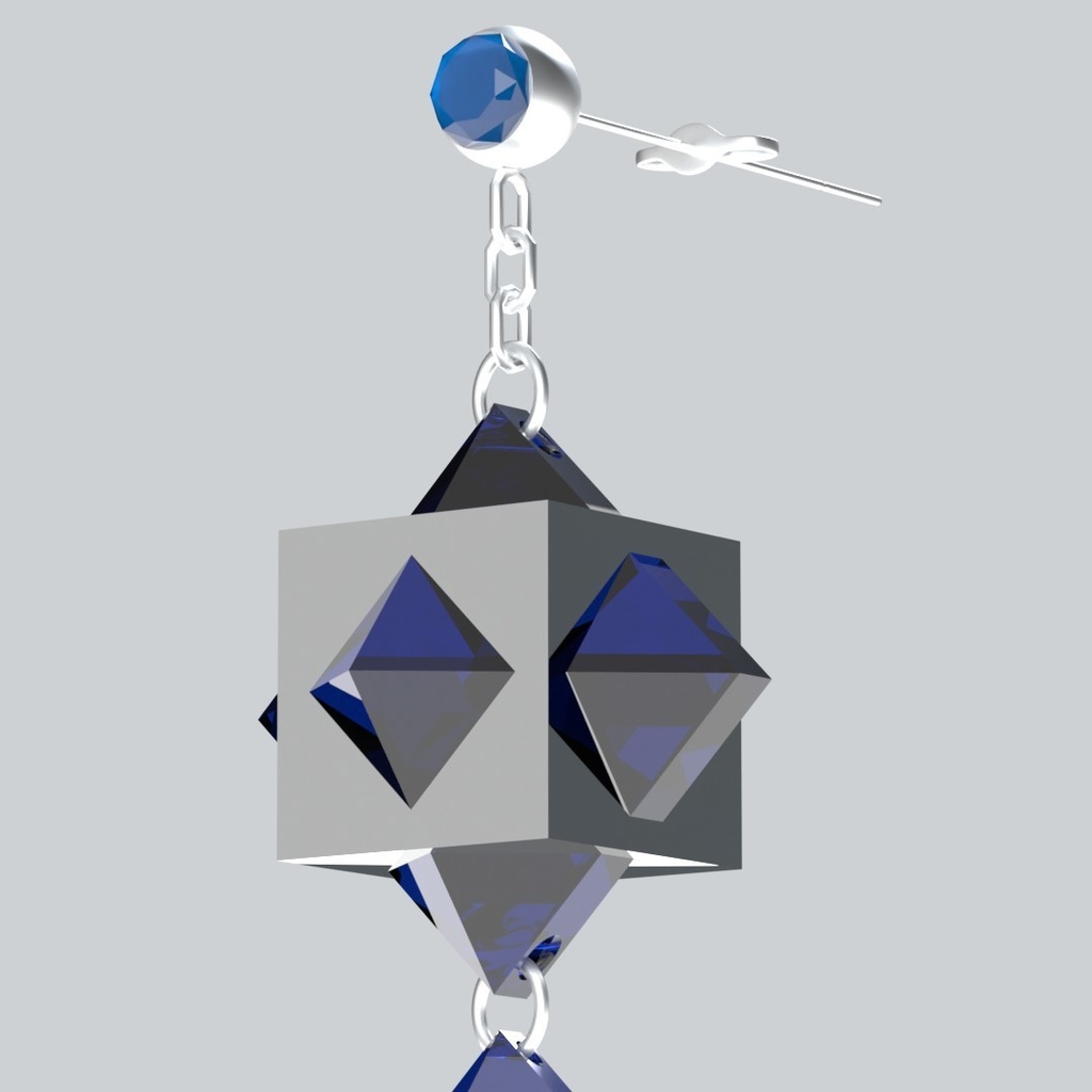 【3Dアバターアクセサリー】ジュエルキューブスタッド