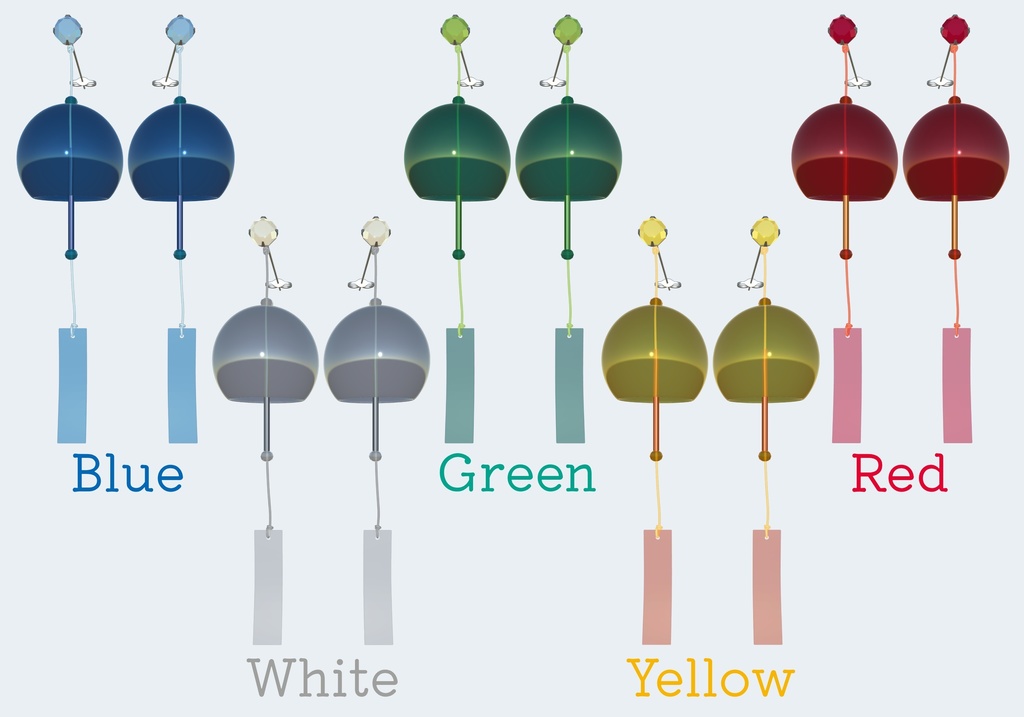 【3Dアバターアクセサリー】涼風ピアス