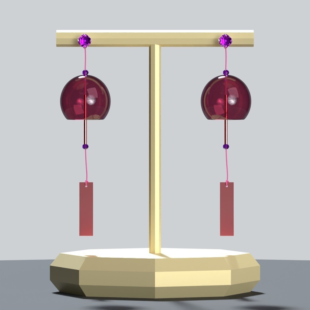 【3Dアバターアクセサリー】涼風ピアス