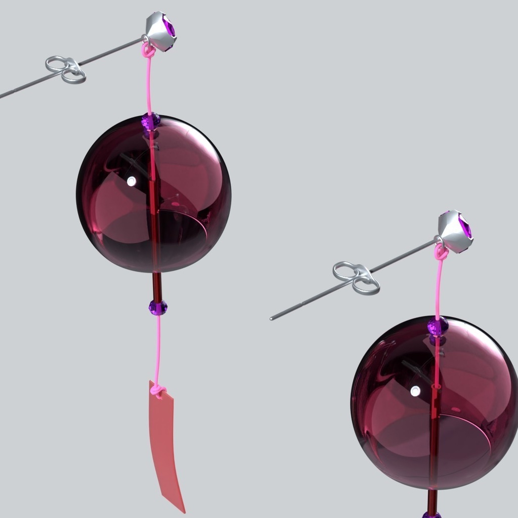 【3Dアバターアクセサリー】涼風ピアス