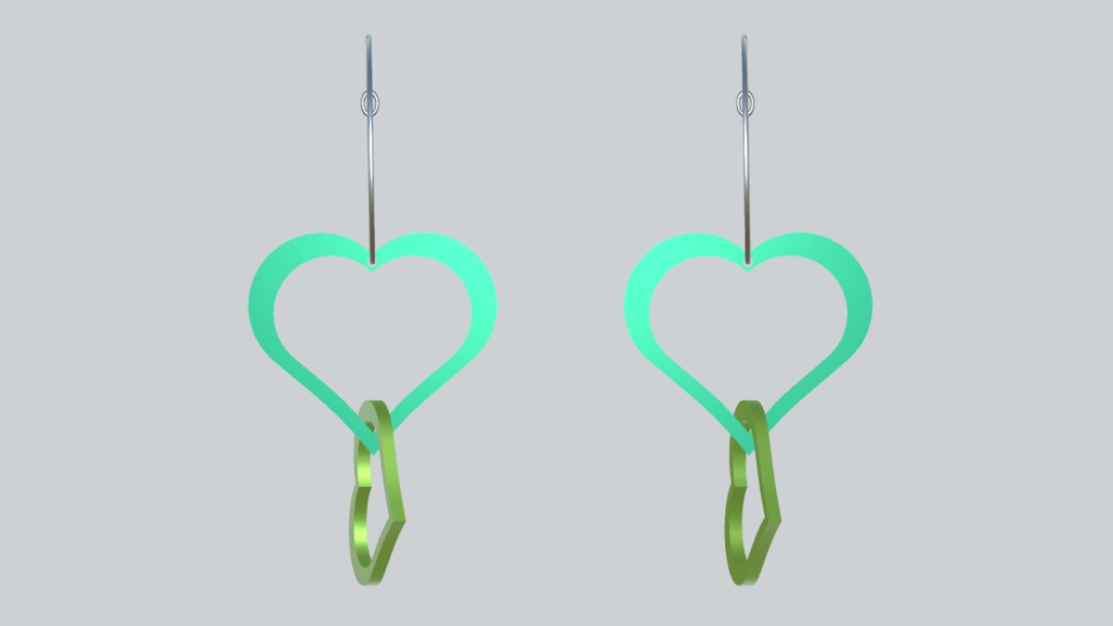 【3Dアバターアクセサリー】ハートフープピアス