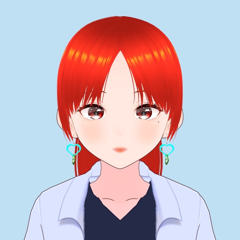 【3Dアバターアクセサリー】ハートフープピアス