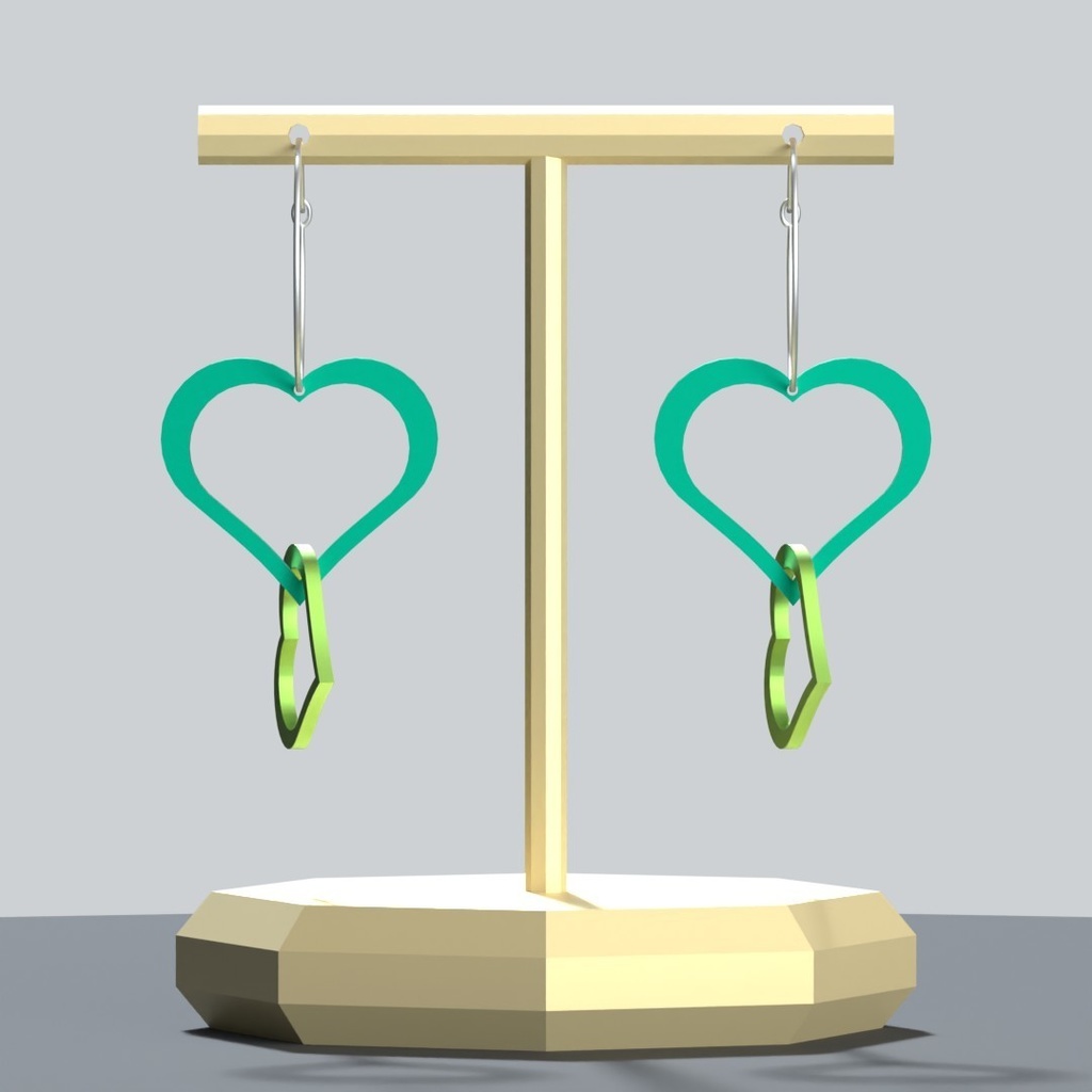 【3Dアバターアクセサリー】ハートフープピアス