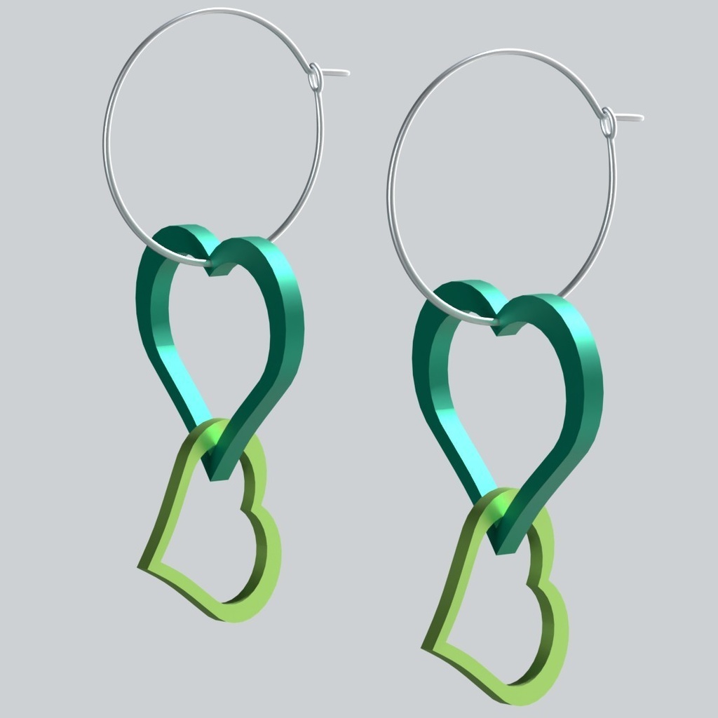 【3Dアバターアクセサリー】ハートフープピアス