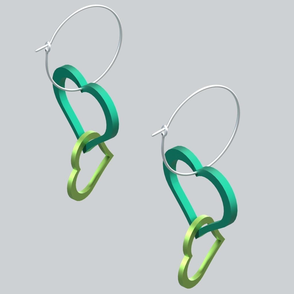 【3Dアバターアクセサリー】ハートフープピアス