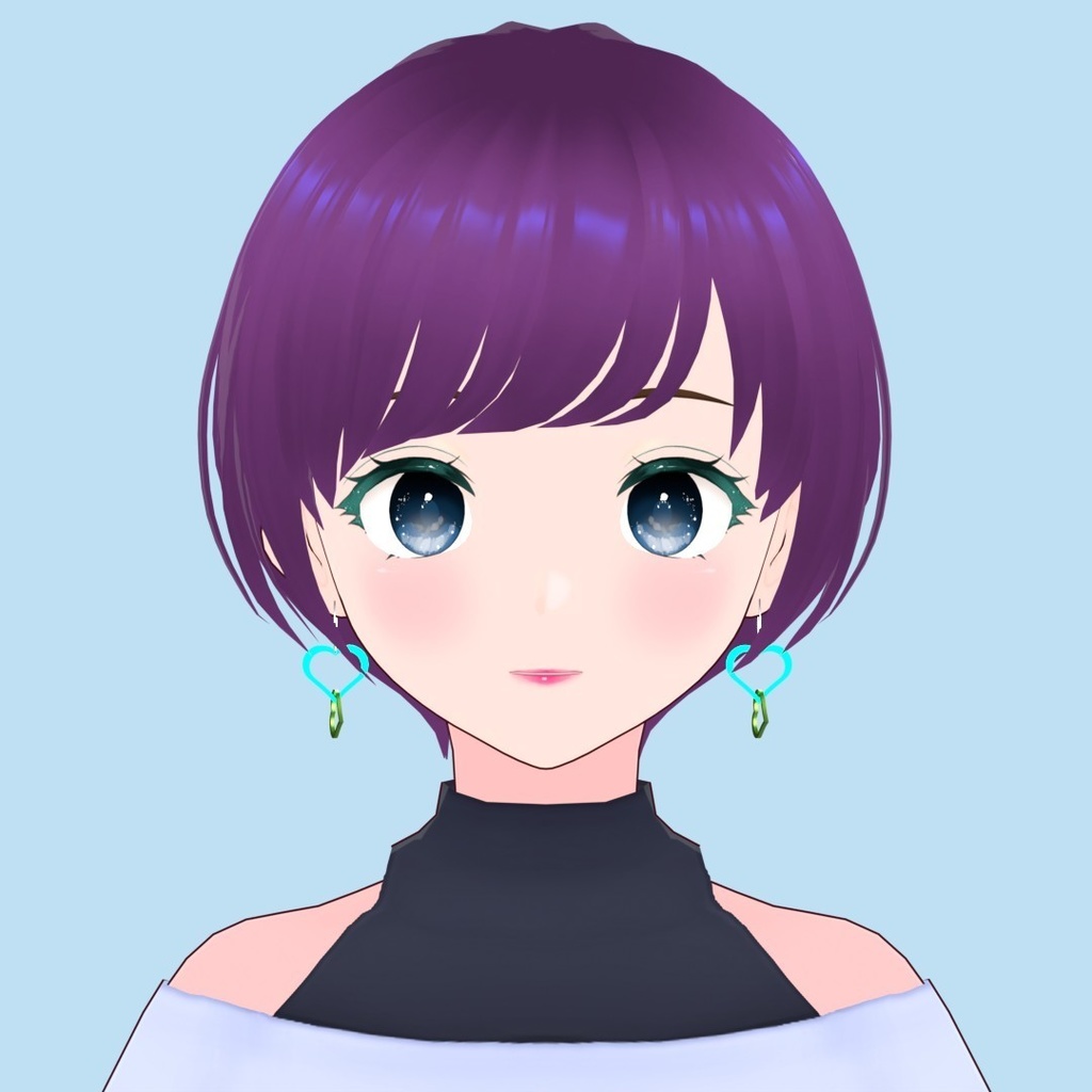 【3Dアバターアクセサリー】ハートフープピアス