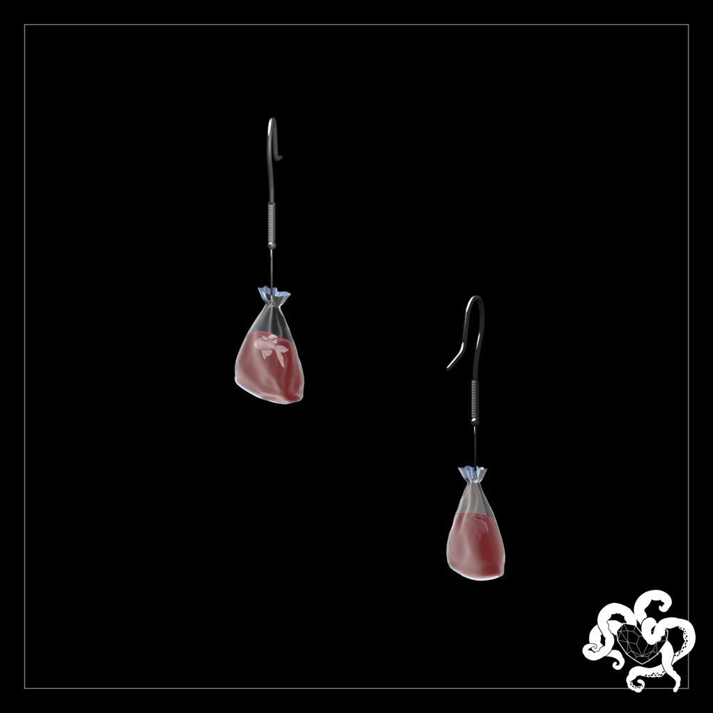 【VRC想定】赤色ピアス